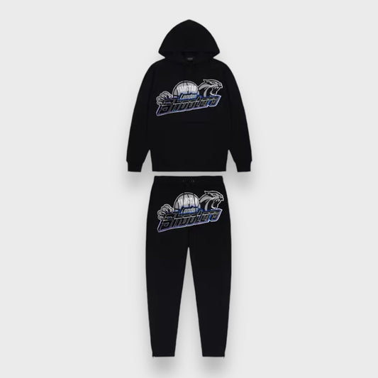 Trapstar Shooters Hoodie Tracksuit Black/Blue