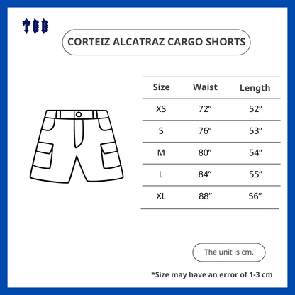 Corteiz Alcatraz Cargo Shorts Triple Black