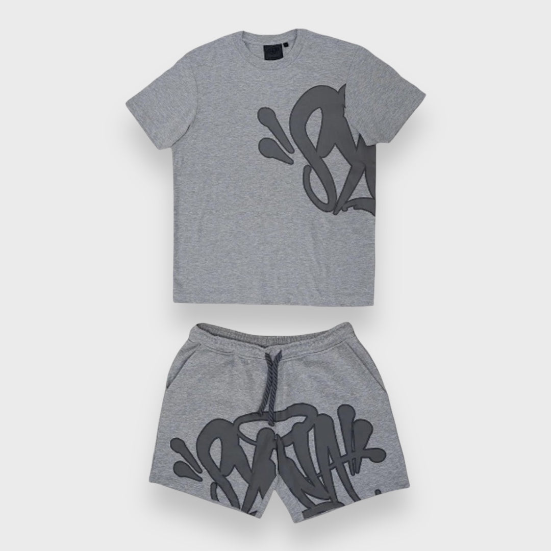 SYNA WORLD LOGO SHORT SET GREY