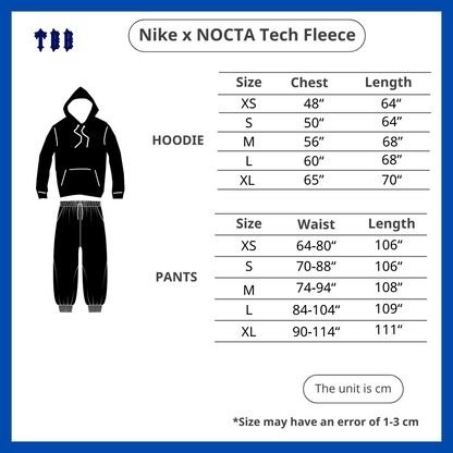 Nike x NOCTA Tech Fleece Hoodie & Joggers Set Cobalt Blue/Tint