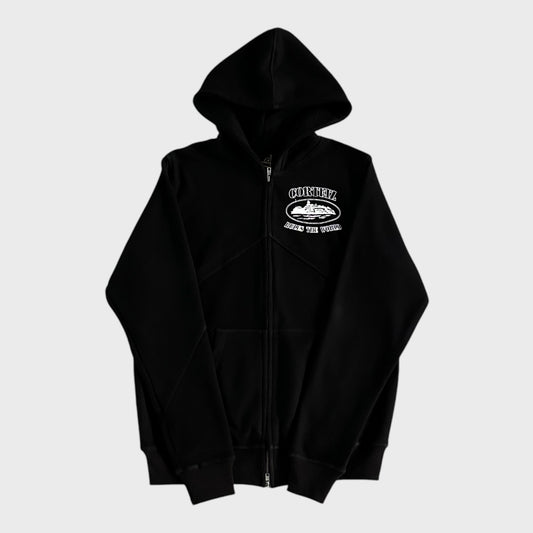 Corteiz Superior V2 Zip-Up Hoodie Black