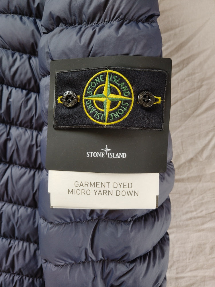 Stone Island 2017 Navy Micro Yarn Hooded Puffer Jacket