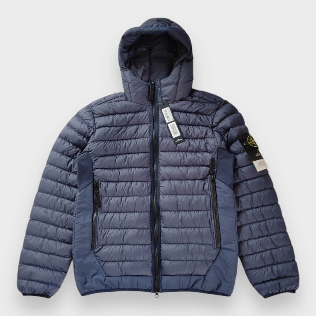 Stone Island 2017 Navy Micro Yarn Hooded Puffer Jacket